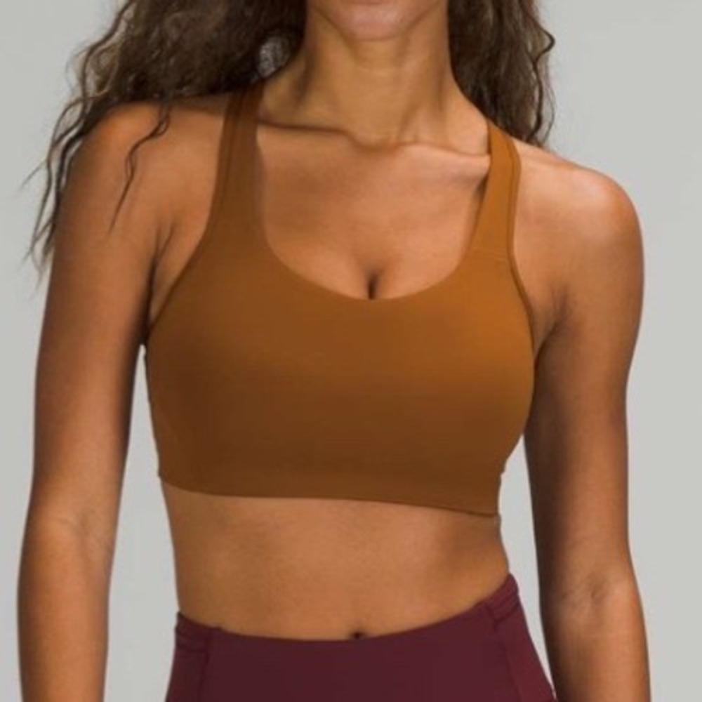 Lululemon All Powered Up Bra Copper Brown Racerback Sports Bra 36D